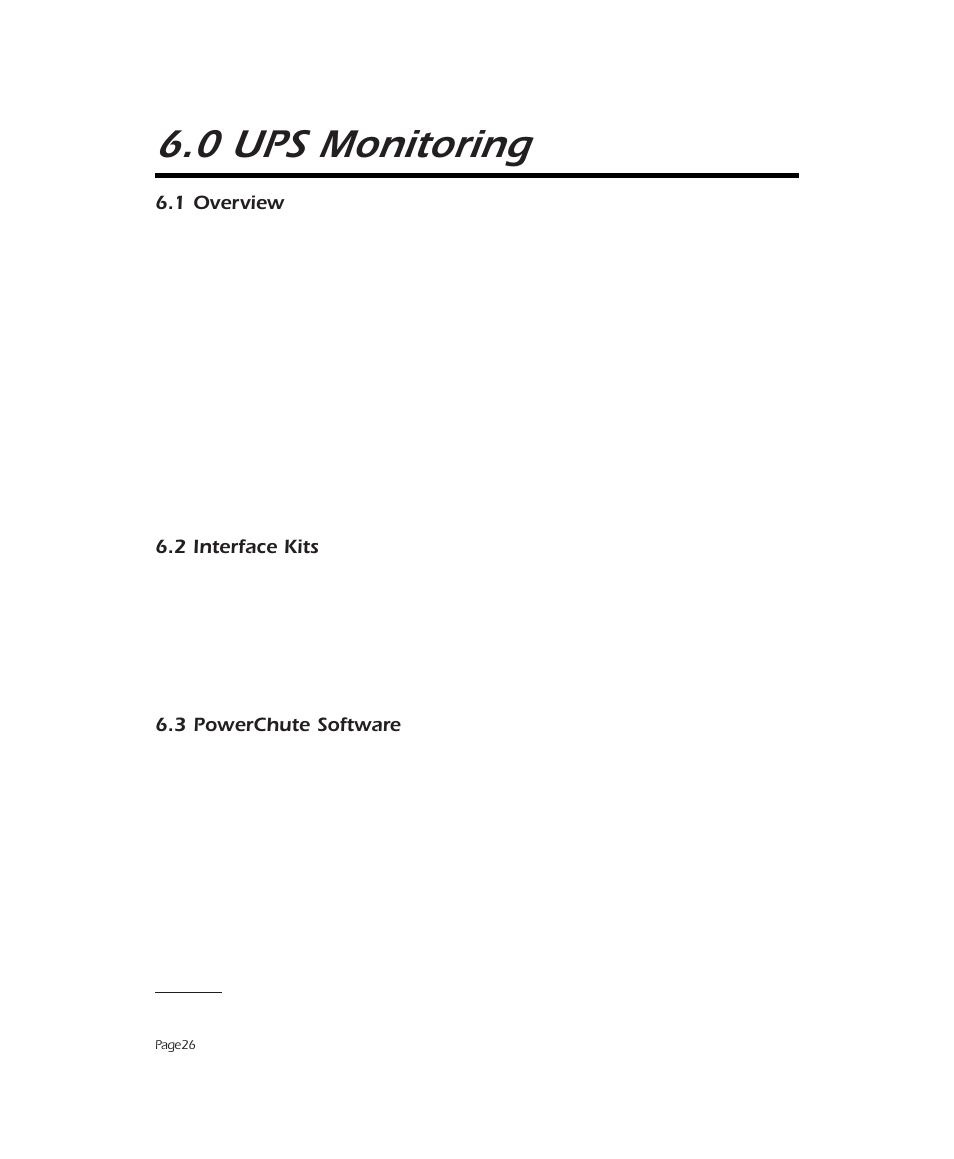 0 ups monitoring | APC 2000 User Manual | Page 28 / 44