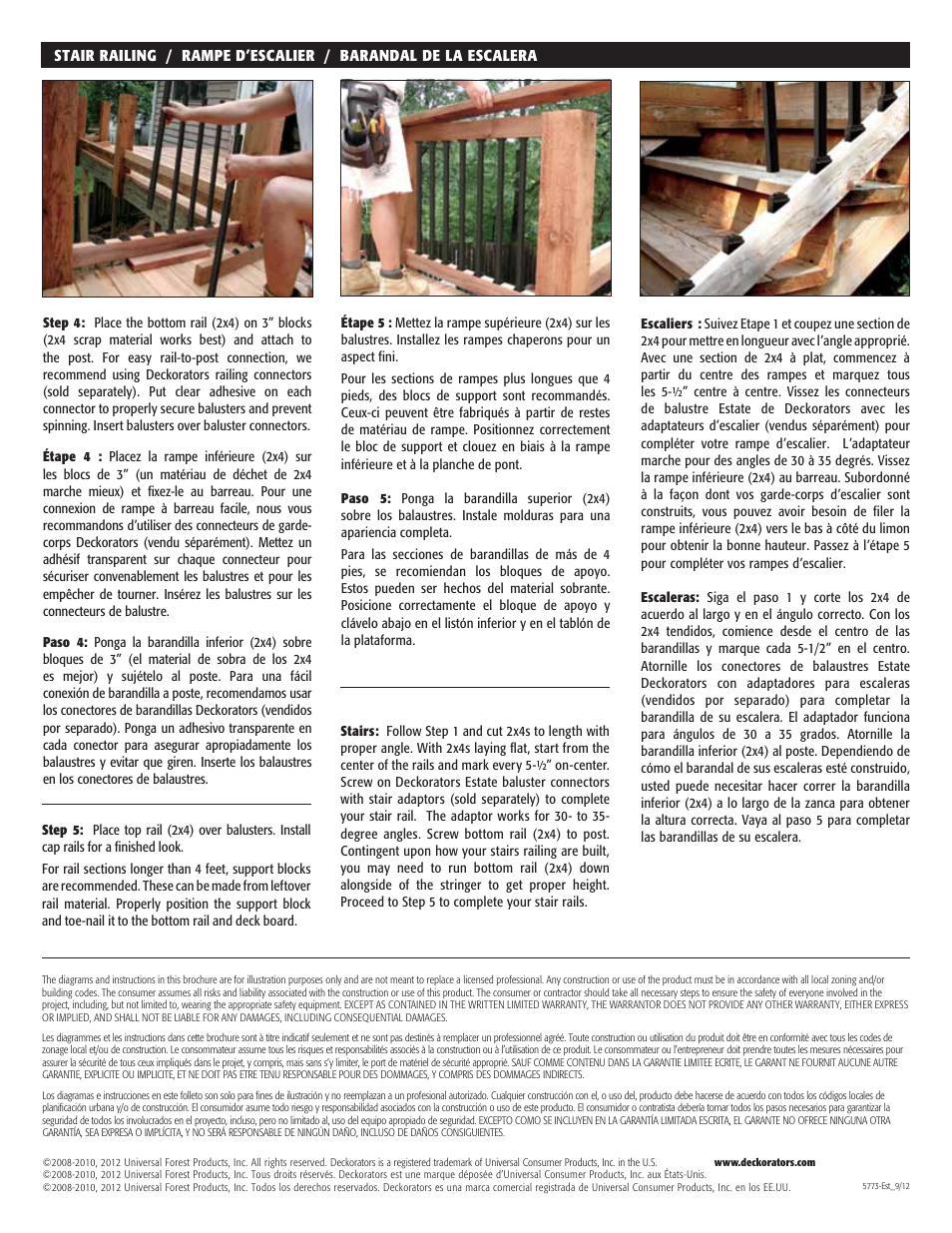 Deckorators Estate Baluster User Manual | Page 2 / 2