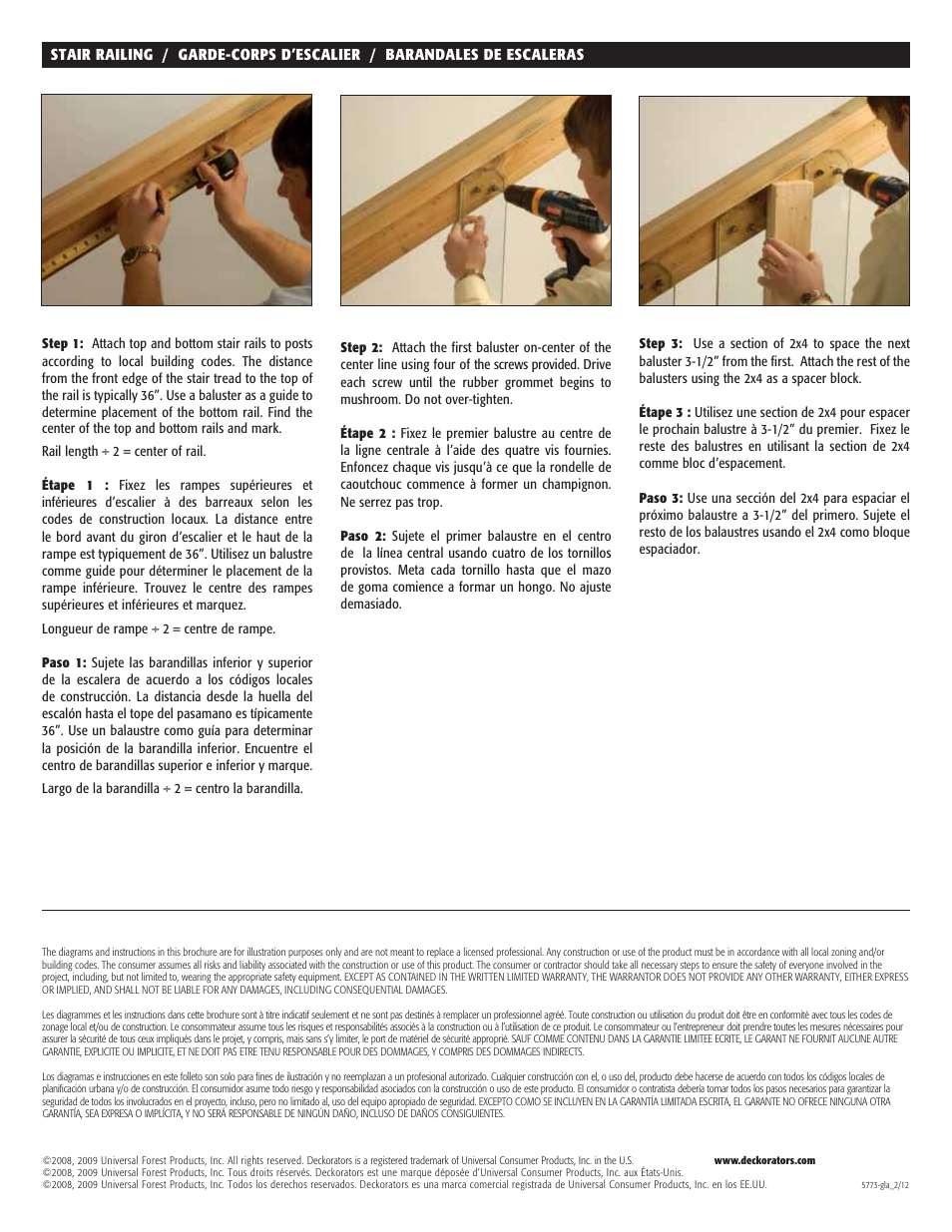 Deckorators Frosted Glass Baluster - FACE MOUNT User Manual | Page 2 / 2