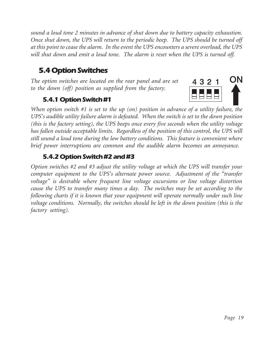 4 option switches | APC BK600EI User Manual | Page 21 / 40