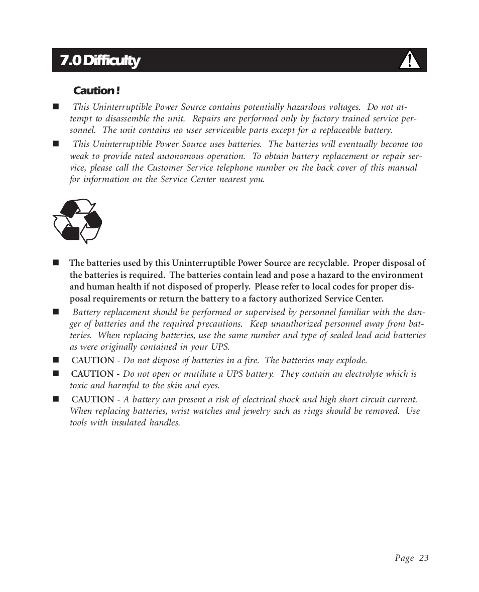 0 difficulty | APC BK600EI User Manual | Page 25 / 40