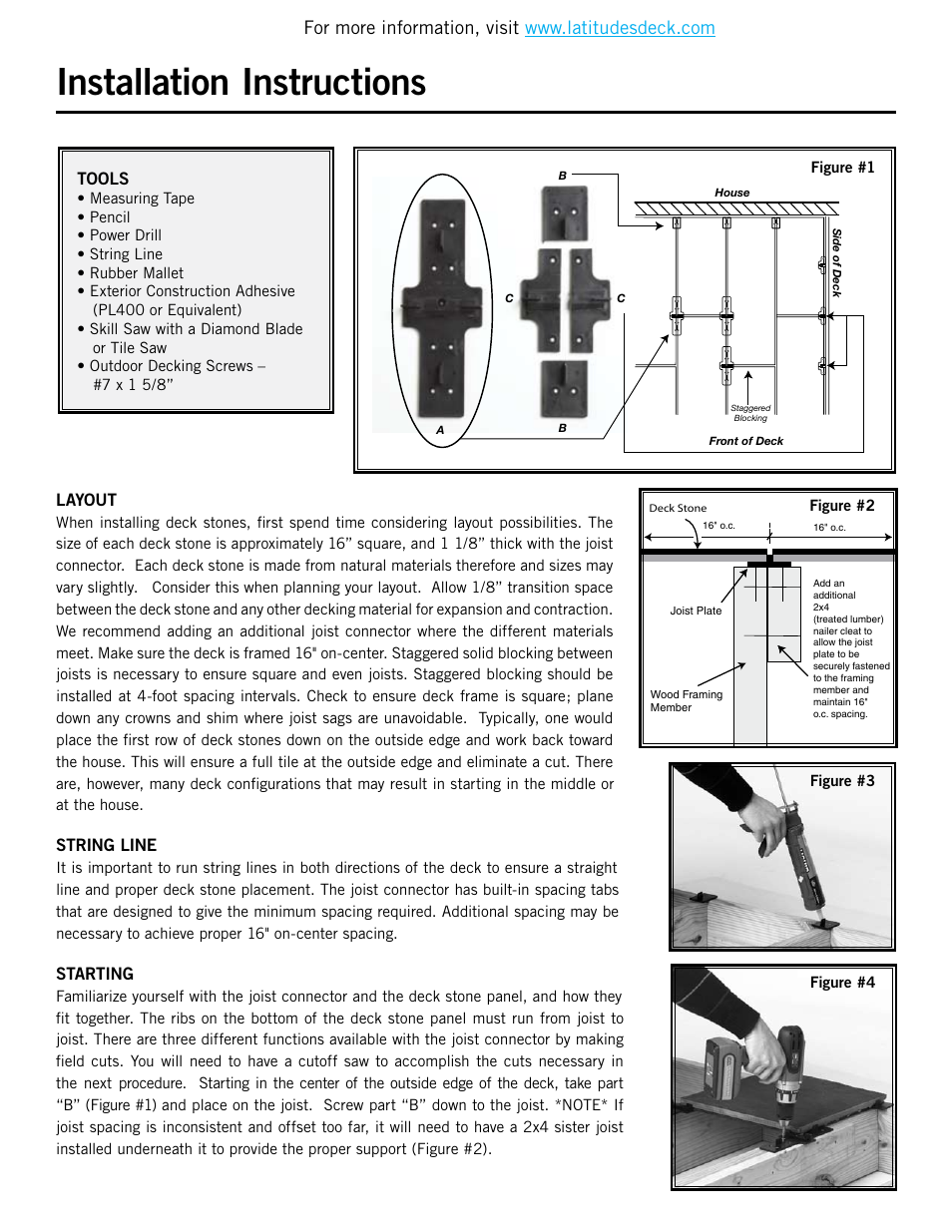 Deckorators Deck Stones User Manual | 6 pages