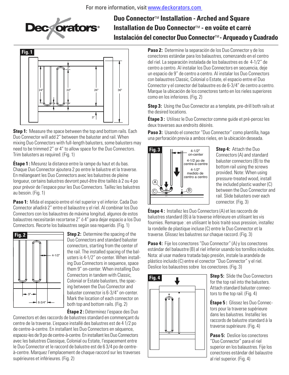 Deckorators Duo Connector User Manual | 2 pages