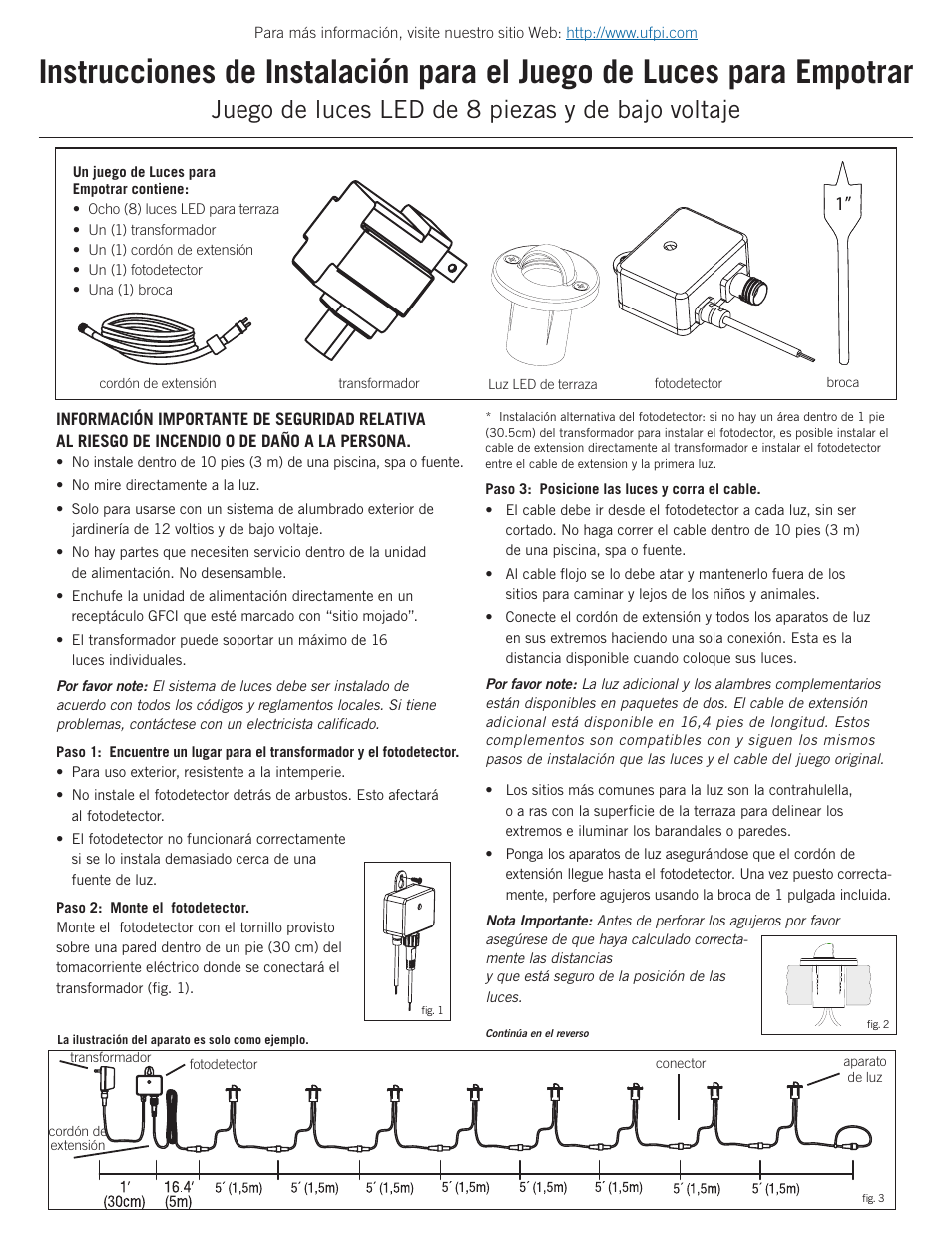 Juego de luces led de 8 piezas y de bajo voltaje | Deckorators Recessed Lighting Kit User Manual | Page 5 / 6