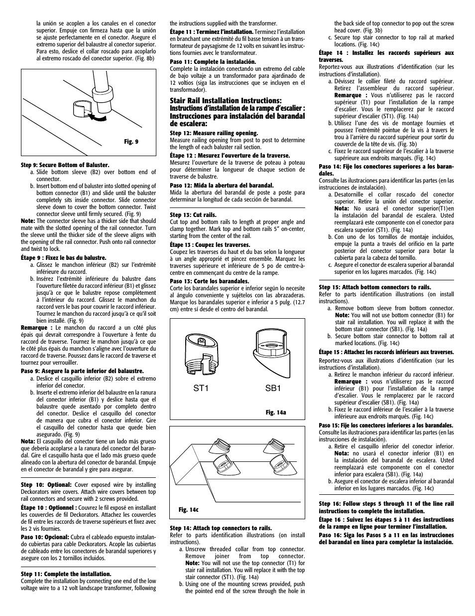 St1 sb1 | Deckorators Round Baluster Mounting Hardware User Manual | Page 3 / 8