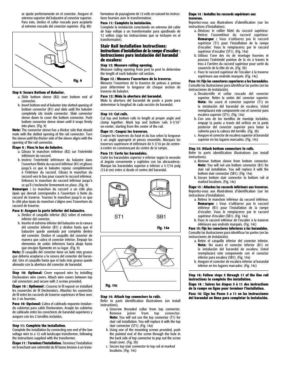 St1 sb1 | Deckorators Round Baluster Mounting Hardware User Manual | Page 7 / 8