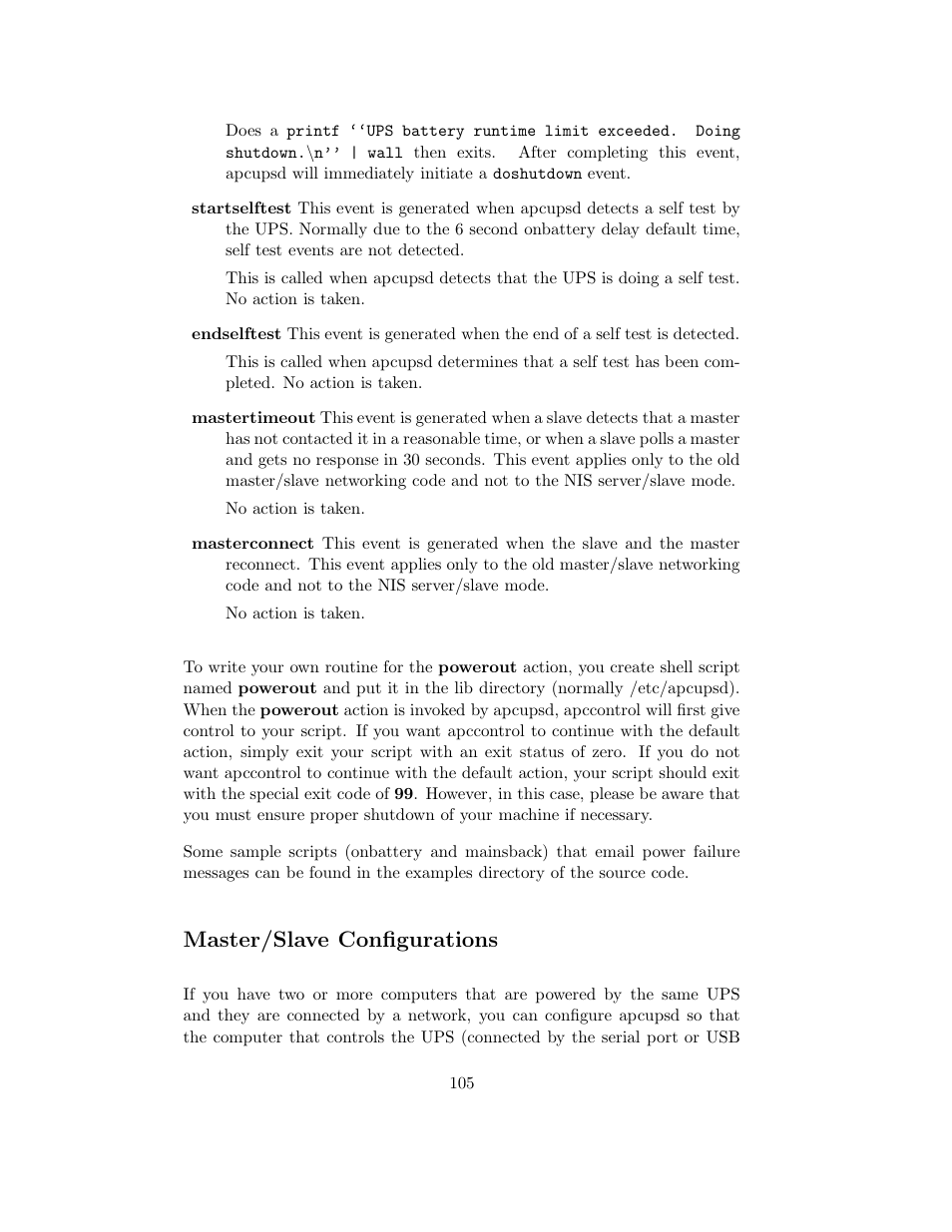 Master/slave configurations | APC UPS control system User Manual | Page 106 / 233