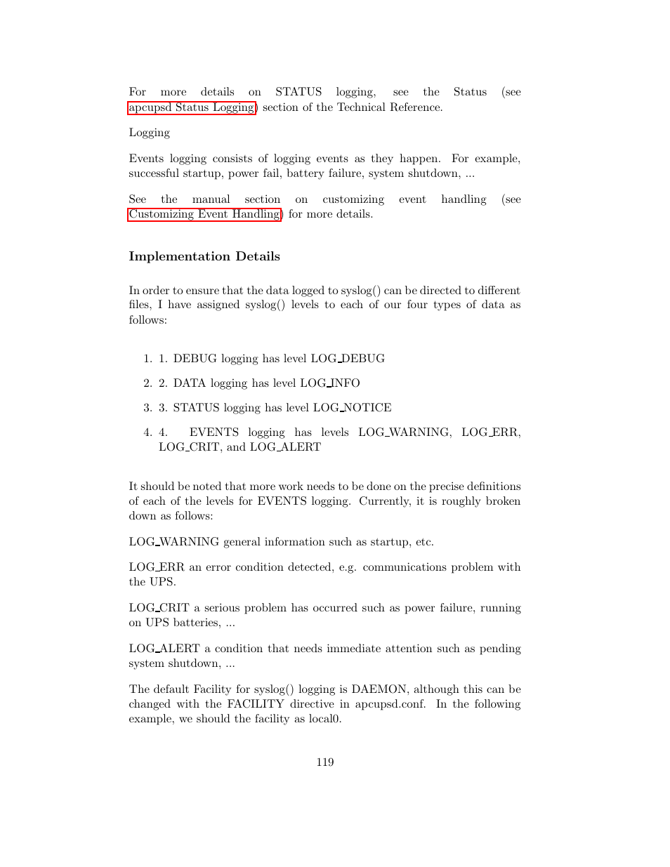 Implementation details | APC UPS control system User Manual | Page 120 / 233