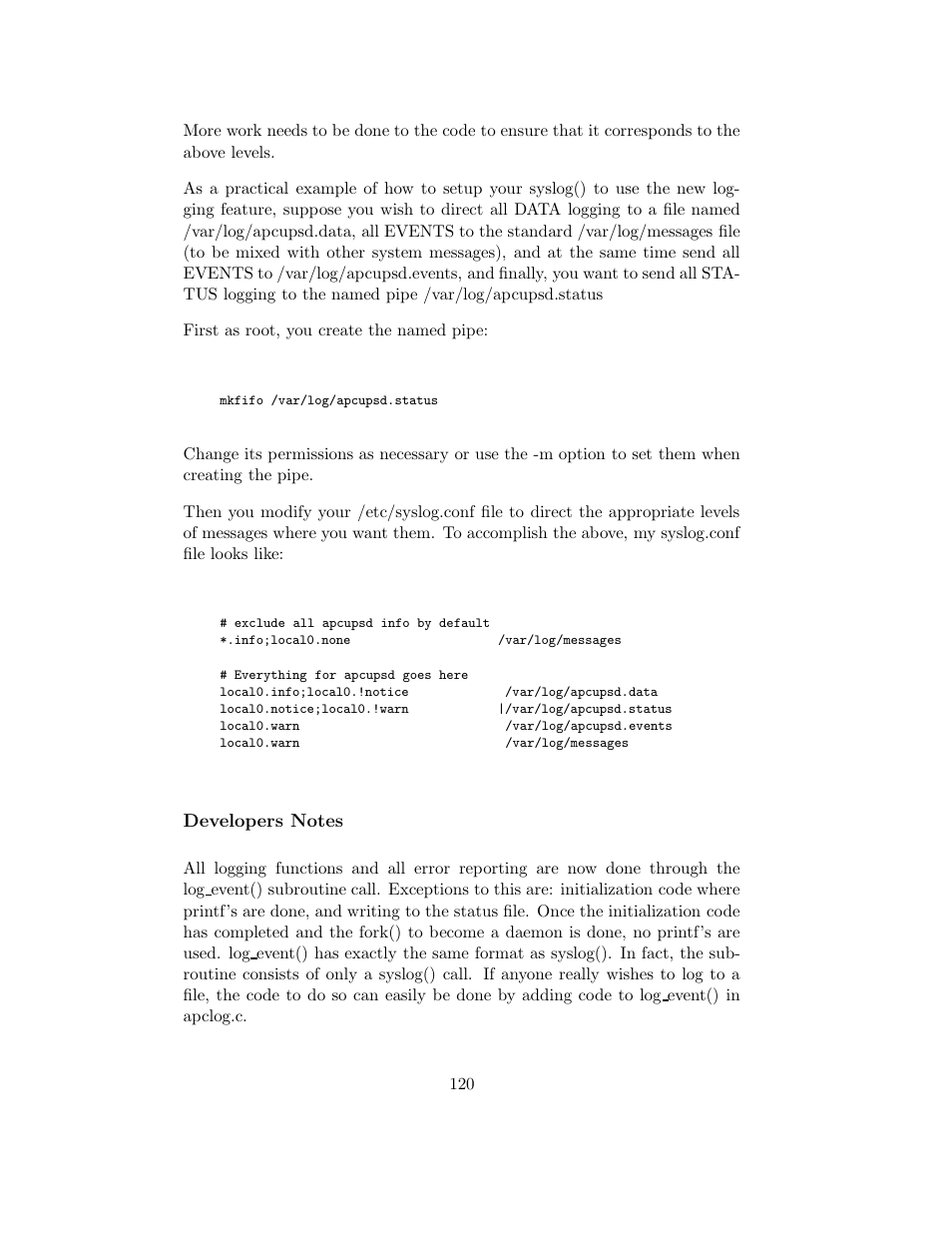 Developers notes | APC UPS control system User Manual | Page 121 / 233