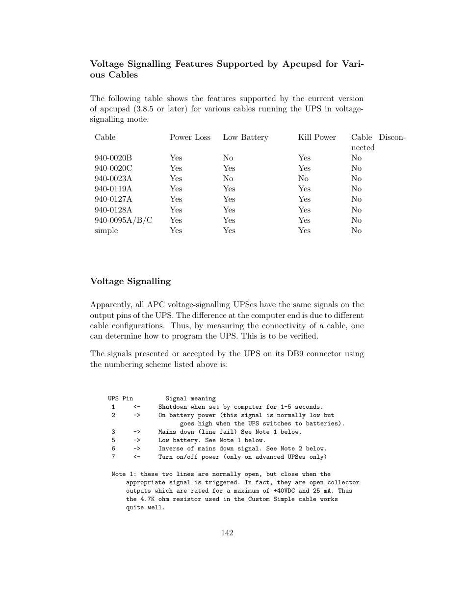 Voltage signalling, Supported features | APC UPS control system User Manual | Page 143 / 233