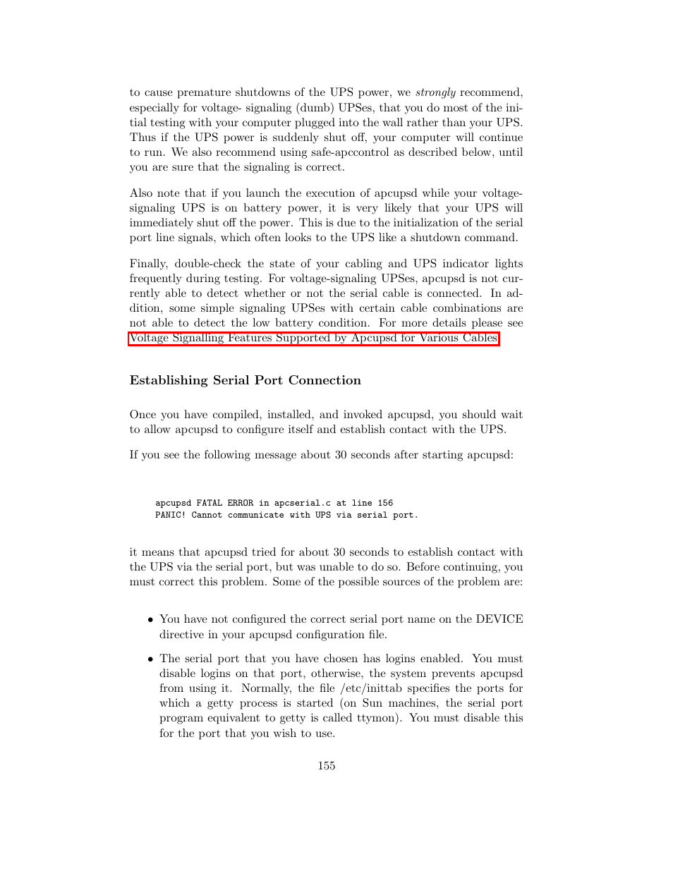 Establishing serial port connection | APC UPS control system User Manual | Page 156 / 233