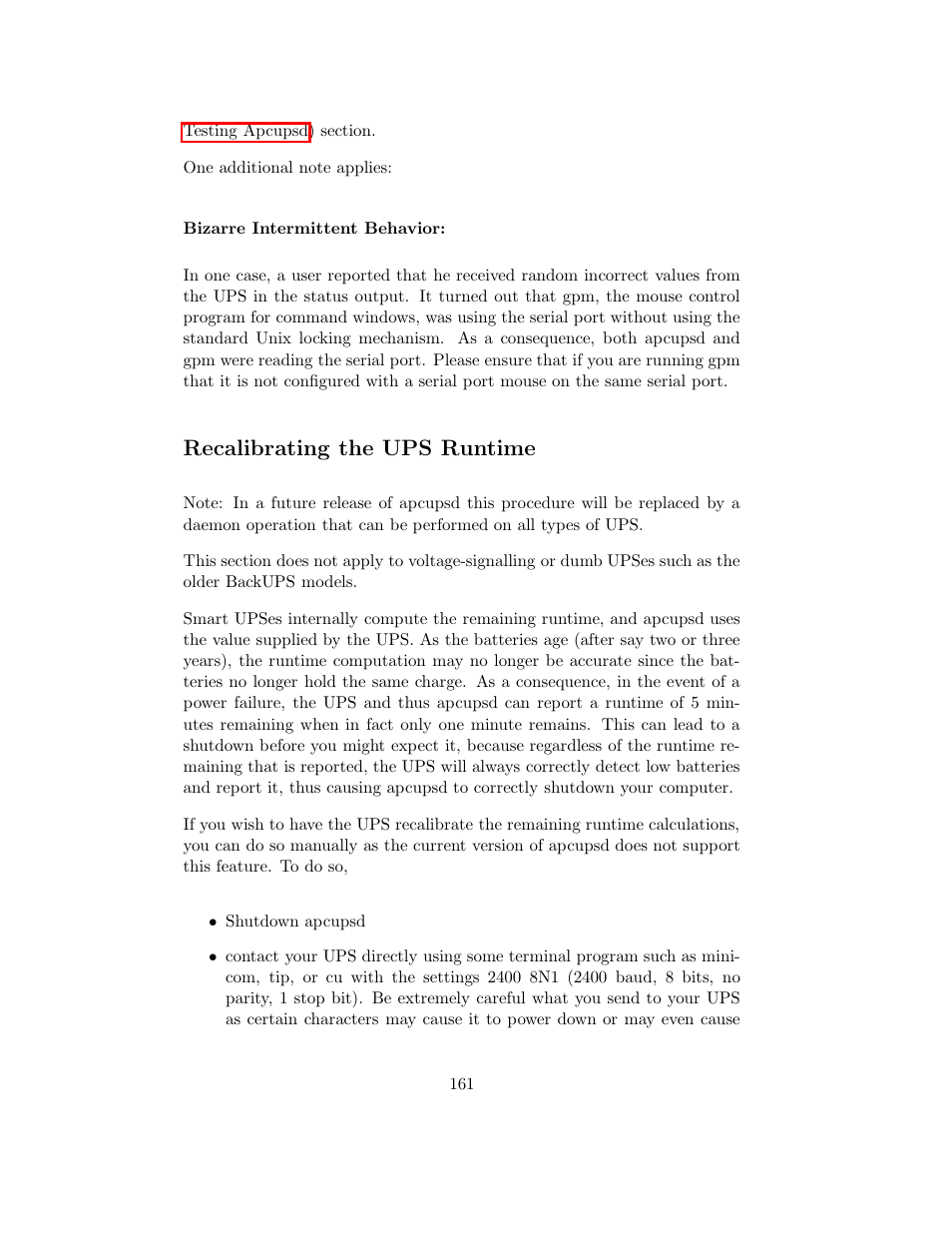 Recalibrating the ups runtime | APC UPS control system User Manual | Page 162 / 233