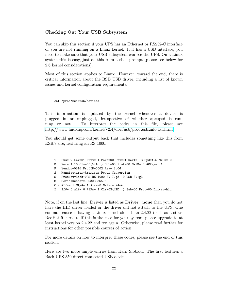 Checking out your usb subsystem | APC UPS control system User Manual | Page 23 / 233