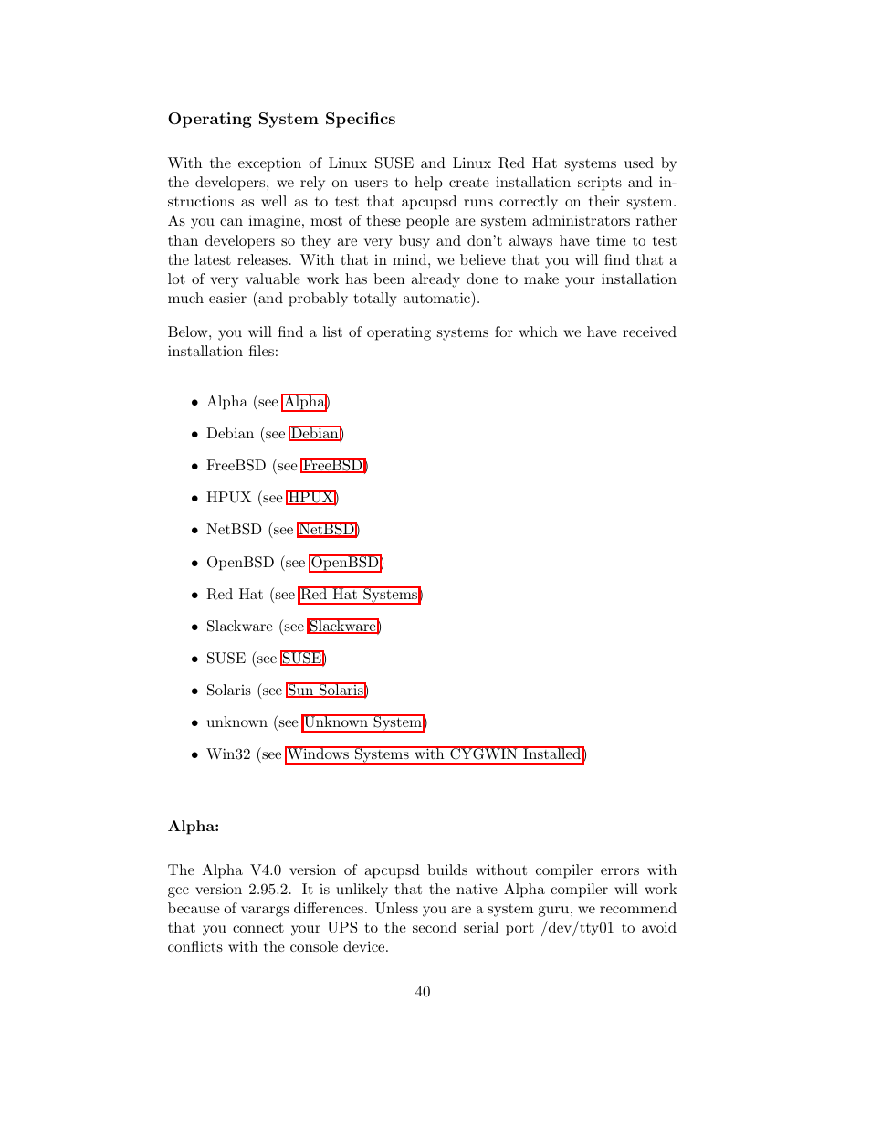 Operating system specifics | APC UPS control system User Manual | Page 41 / 233