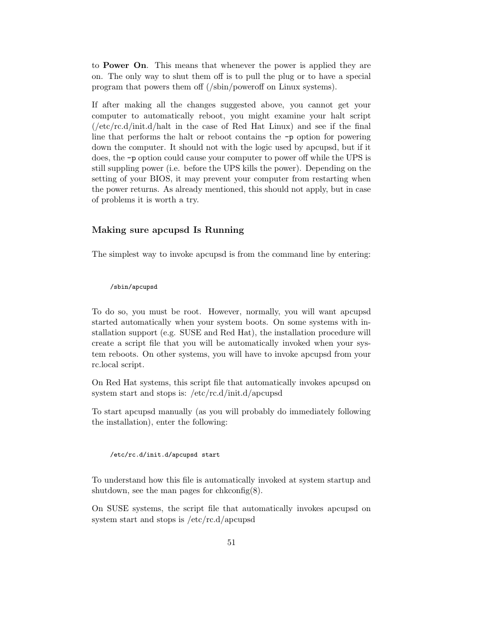 Making sure apcupsd is running | APC UPS control system User Manual | Page 52 / 233