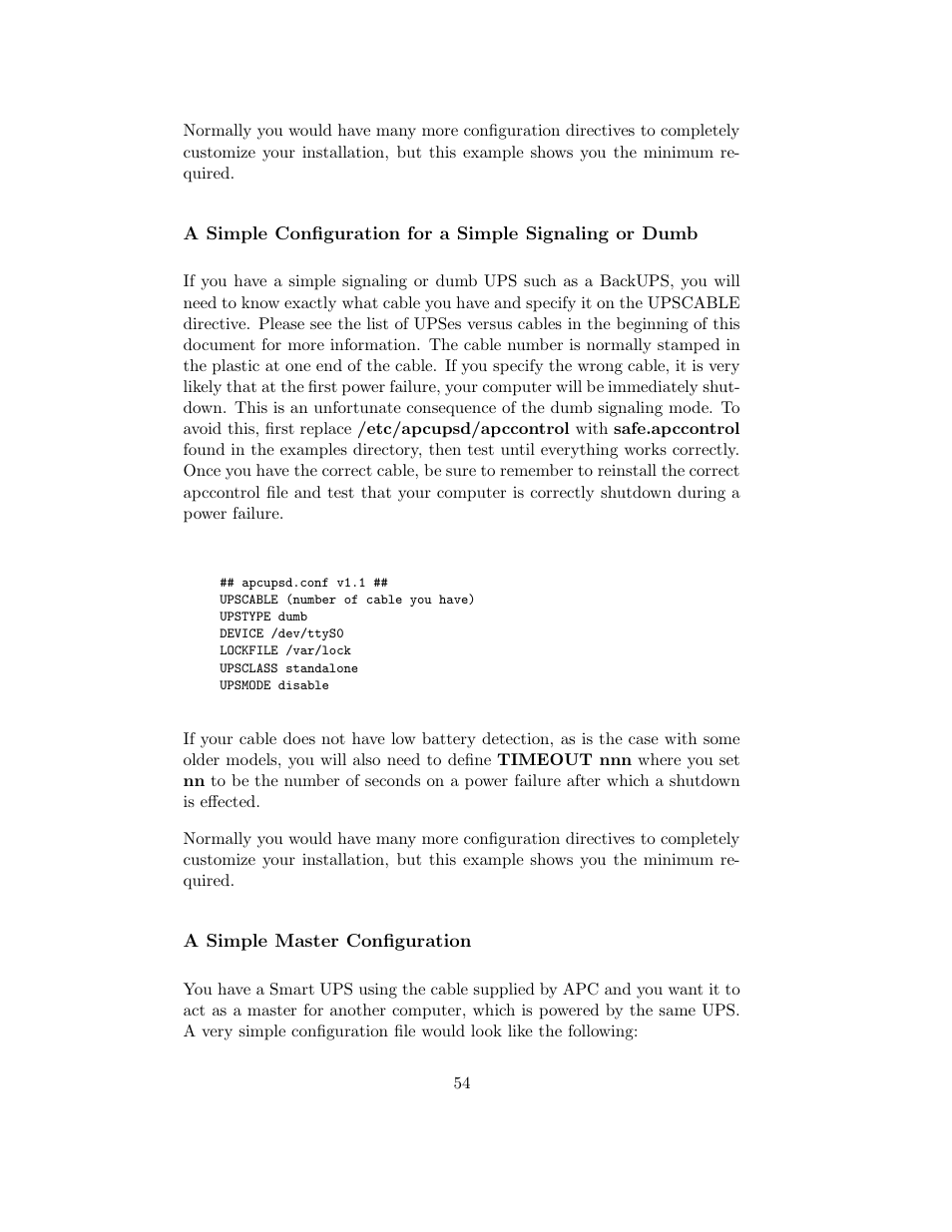 Simple master configuration | APC UPS control system User Manual | Page 55 / 233