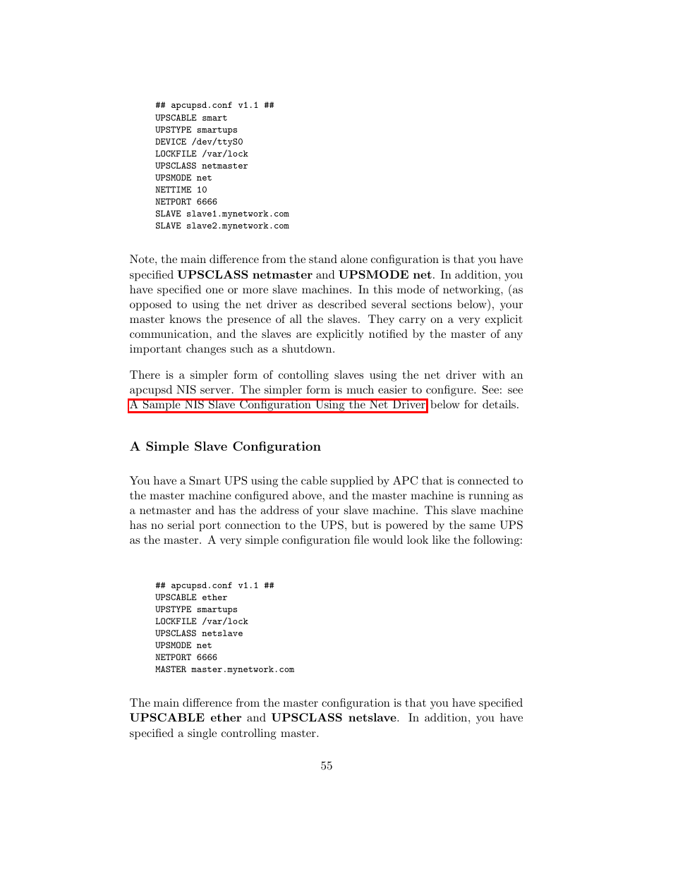 Simple slave configuration | APC UPS control system User Manual | Page 56 / 233