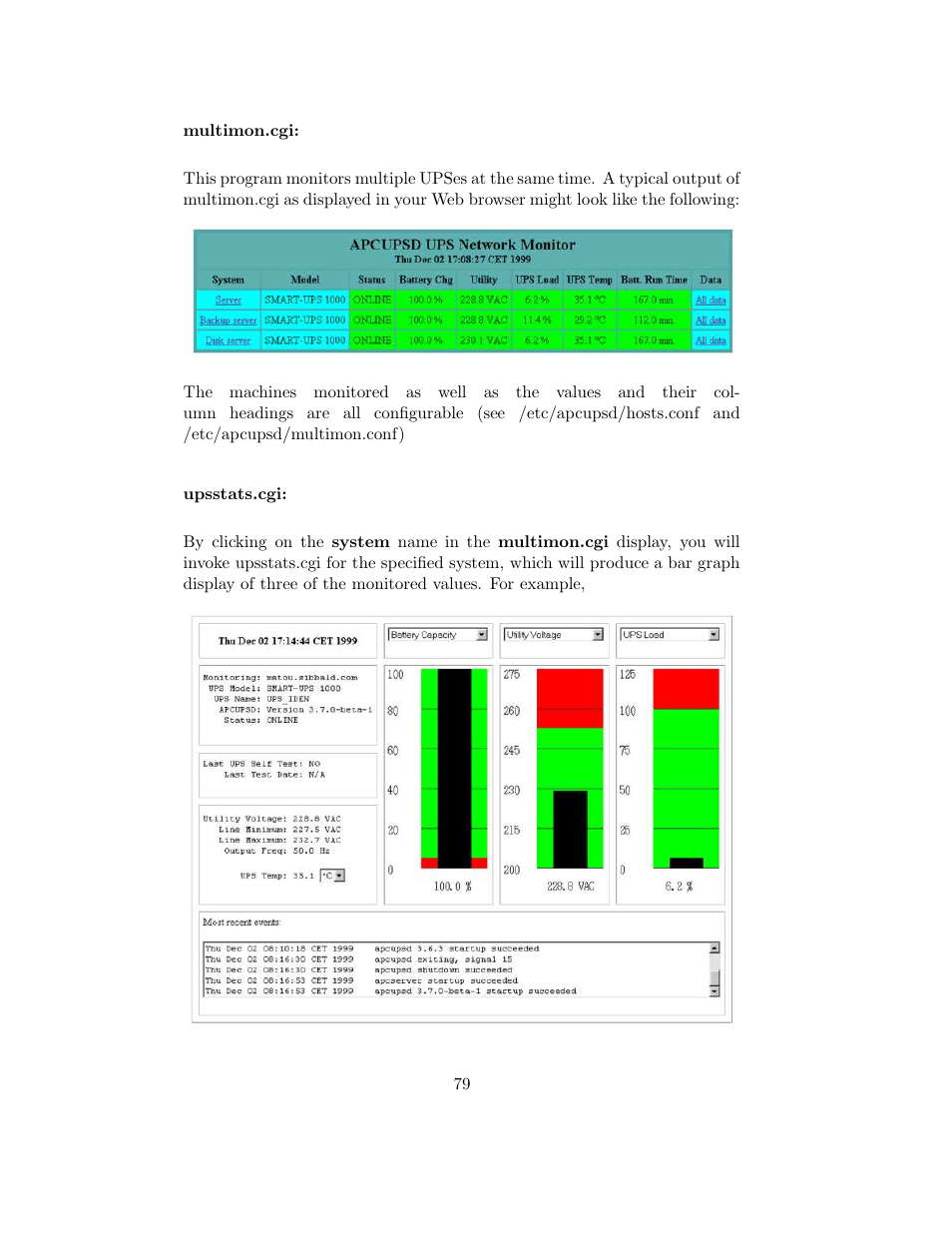 Multimon statistics display | APC UPS control system User Manual | Page 80 / 233
