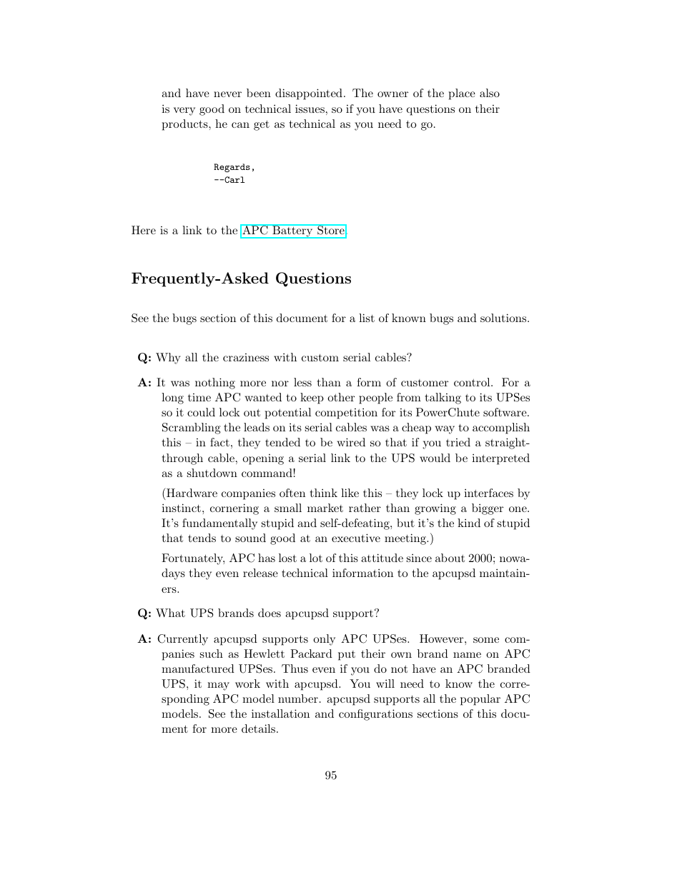 Frequently-asked questions | APC UPS control system User Manual | Page 96 / 233