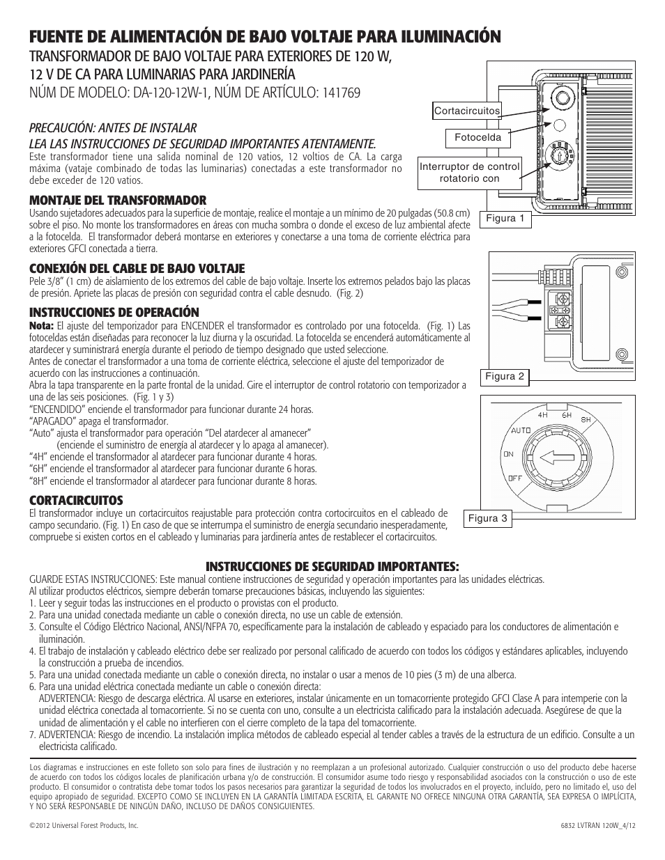 Deckorators LOW VOLTAGE LIGHTING POWER SUPPLY User Manual | Page 6 / 6