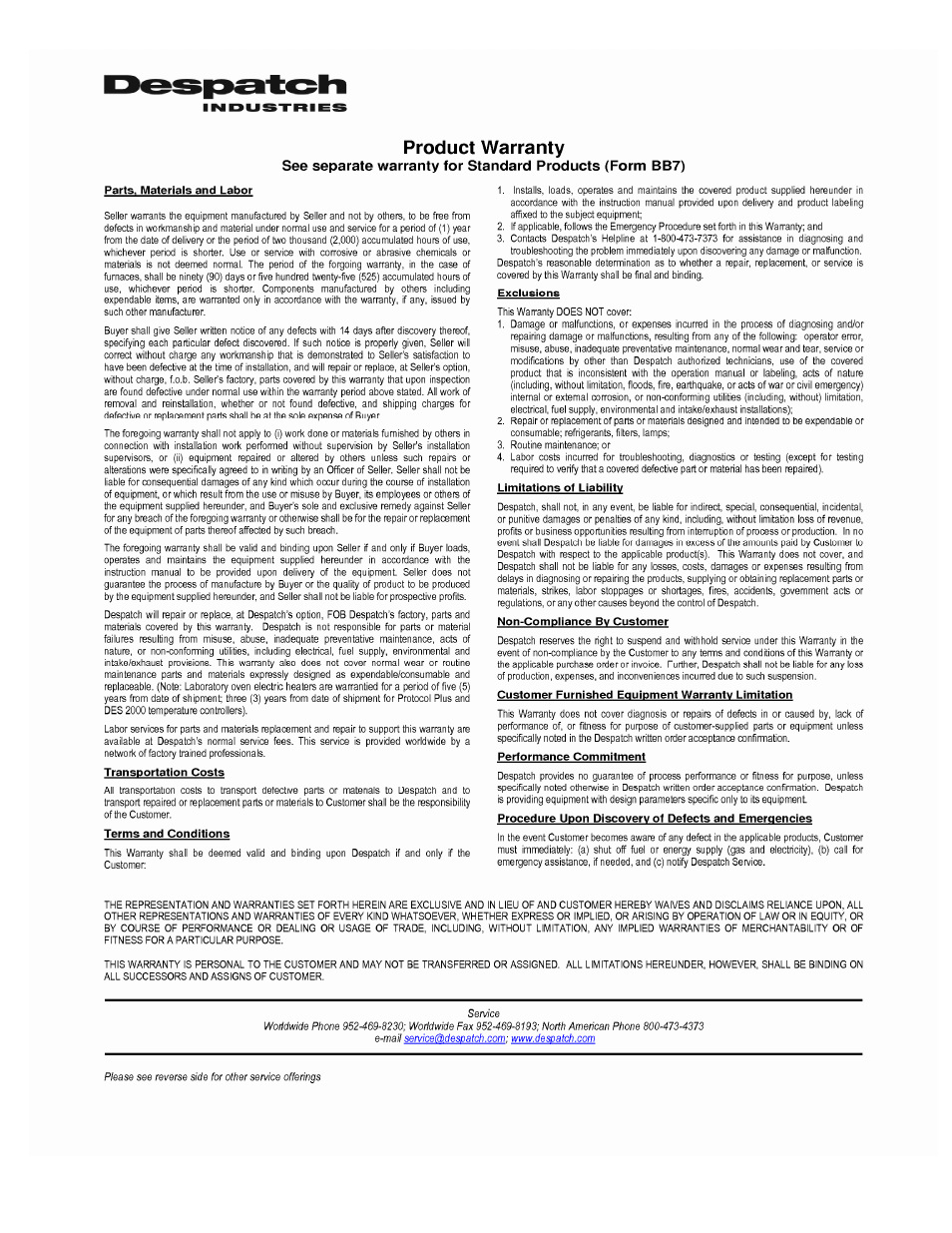Despatch MIC1422 Controller User Manual | Page 90 / 91
