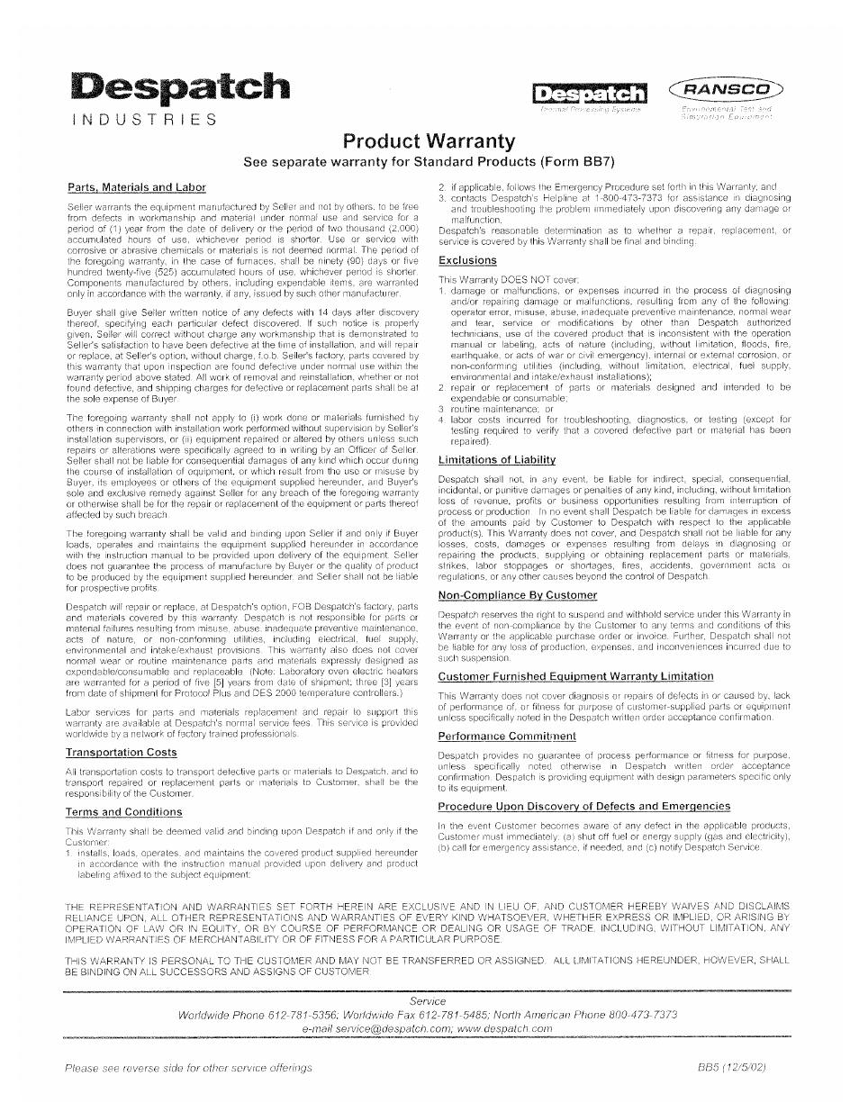 Despatch DES2000 Controller User Manual | Page 3 / 19