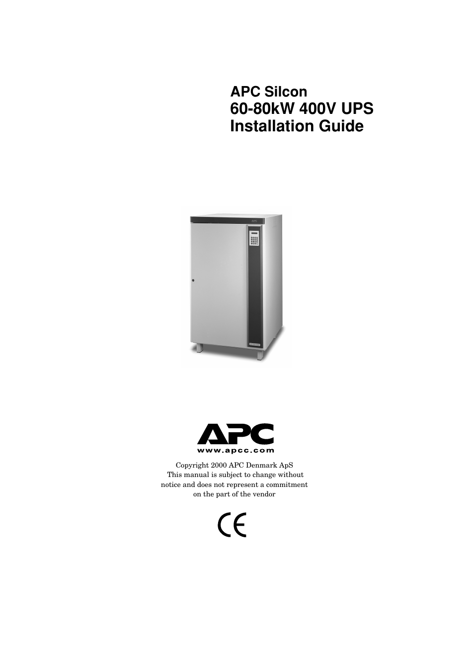 APC 60-80kW User Manual | 80 pages