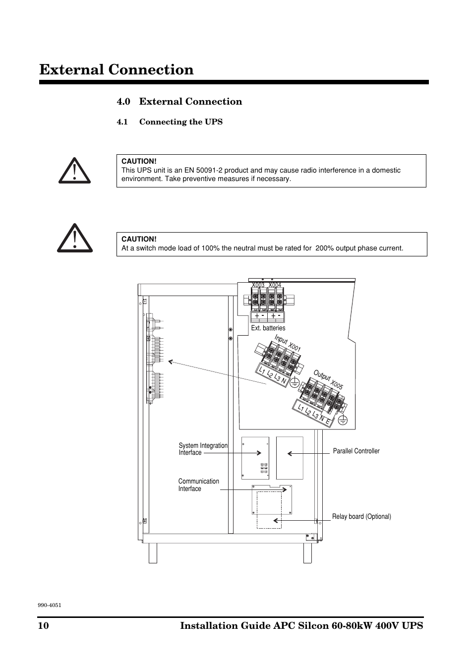 External connection | APC 60-80kW User Manual | Page 10 / 80