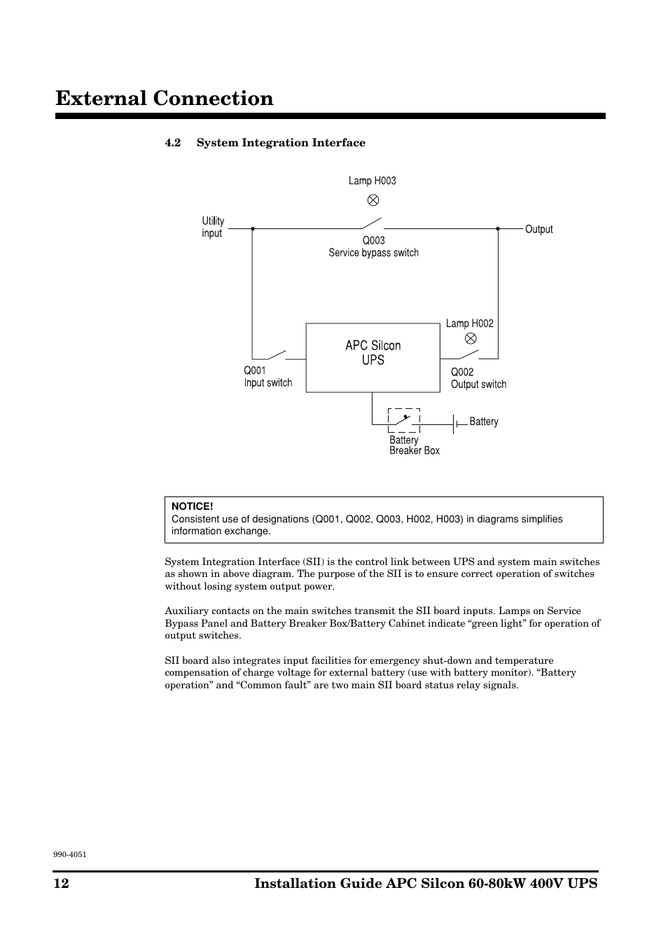 External connection | APC 60-80kW User Manual | Page 12 / 80