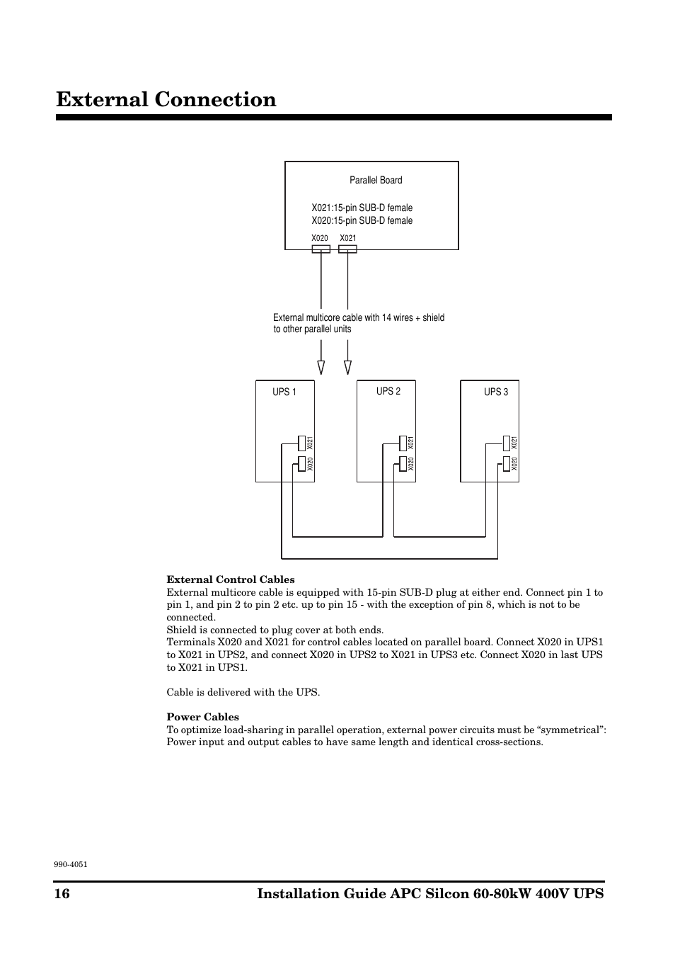 External connection | APC 60-80kW User Manual | Page 16 / 80
