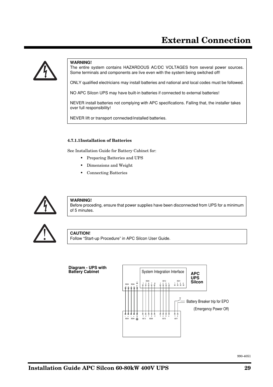 External connection | APC 60-80kW User Manual | Page 29 / 80