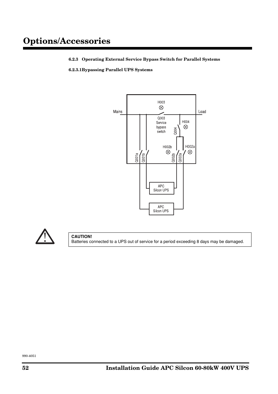 Options/accessories | APC 60-80kW User Manual | Page 52 / 80