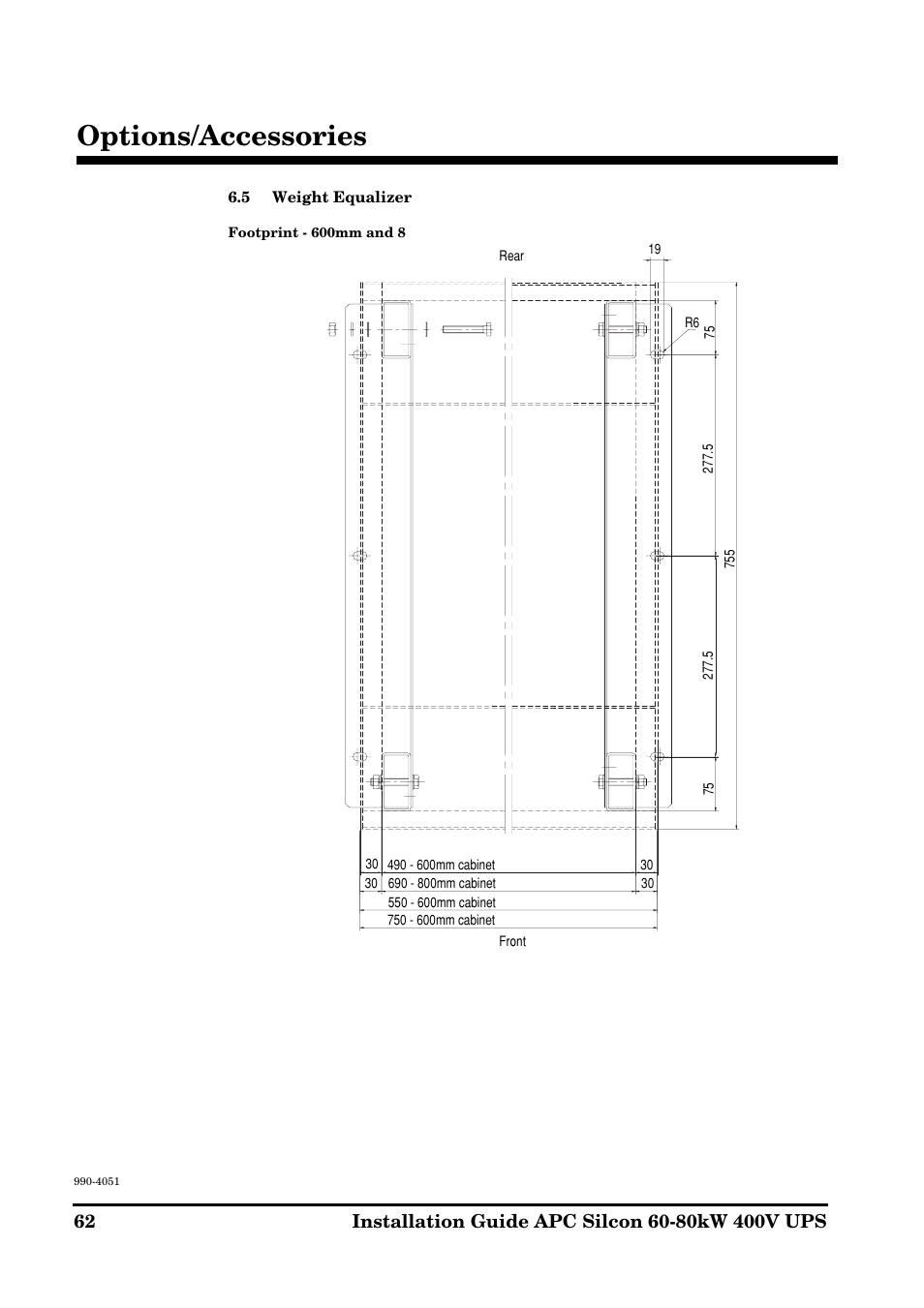 Options/accessories | APC 60-80kW User Manual | Page 62 / 80