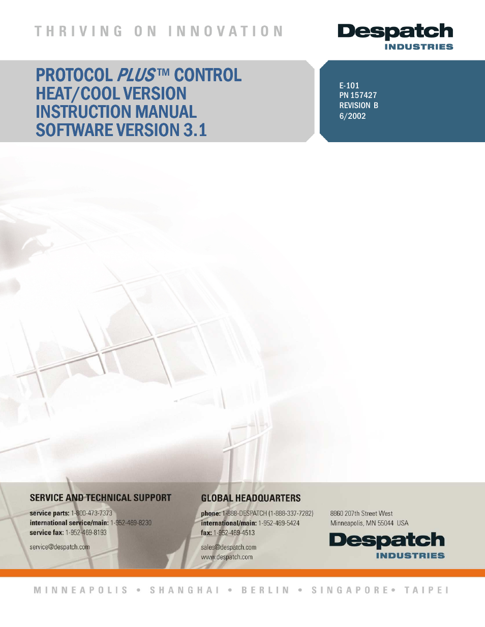 Despatch Protocol Plus Controller (Heat/Cool) User Manual | 45 pages
