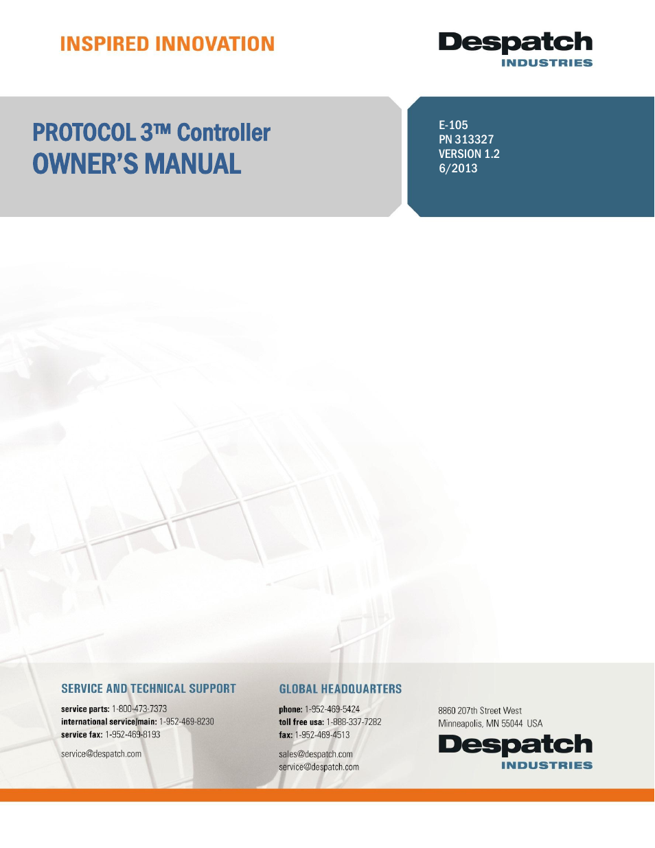 Despatch Protocol 3 Controller User Manual | 69 pages