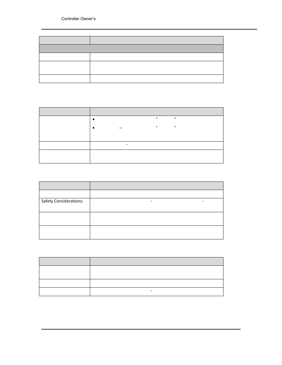 Table 3. operating conditions (for indoor use), Table 4. conformance norms, Table 5. display | Table 3), S (table 4), Table 5) | Despatch Protocol 3 Controller User Manual | Page 11 / 69