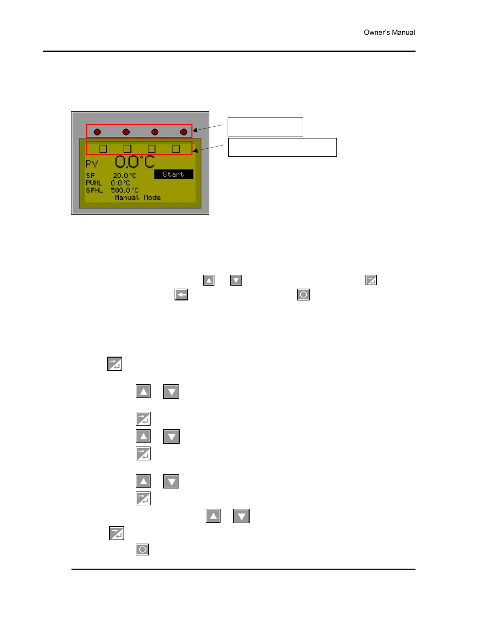 Manual mode, Display manual mode, Start manual mode | Despatch Protocol 3 Controller User Manual | Page 24 / 69