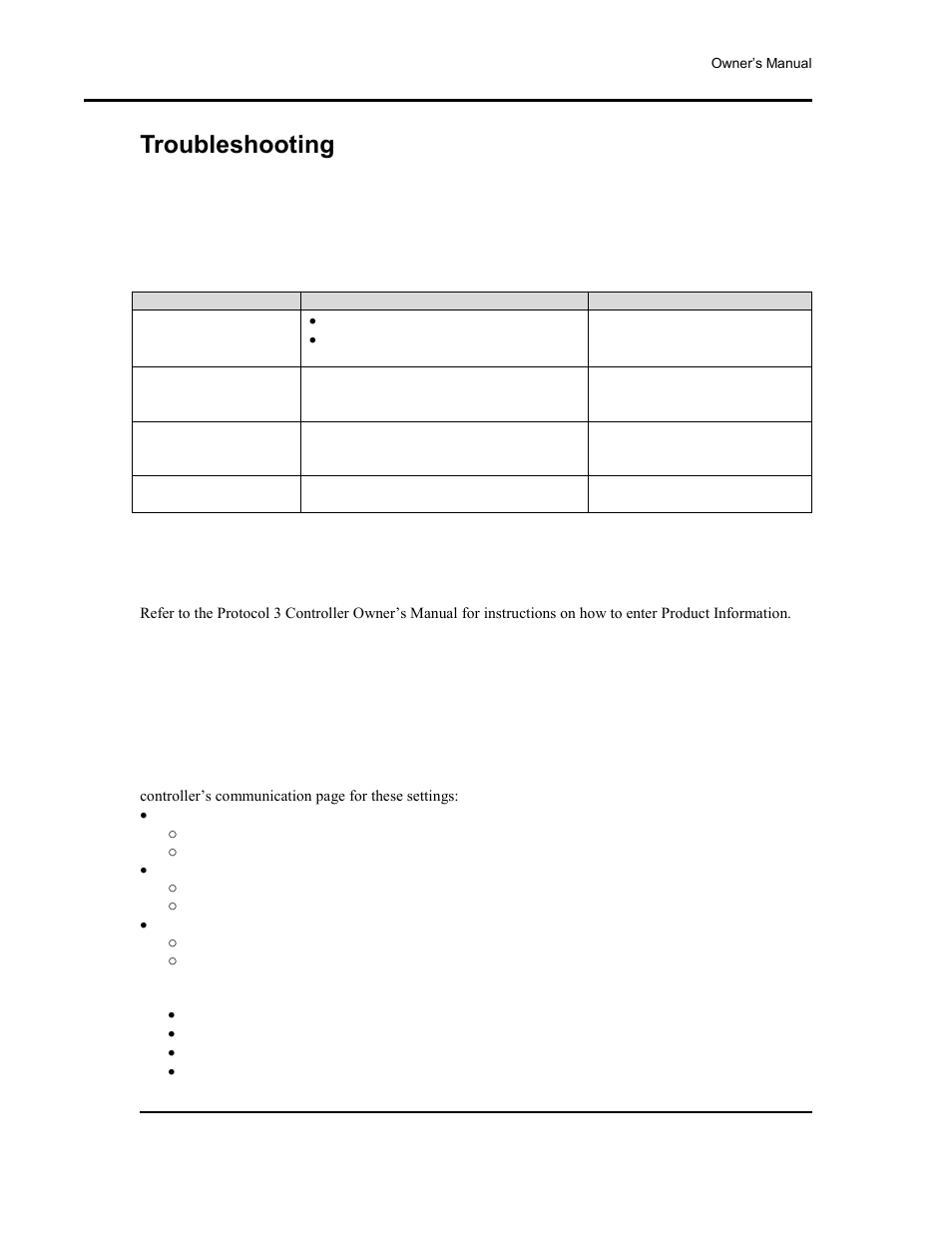 Troubleshooting, Error messages and alarm, Controller firmware revision | Table 20. error messages and next steps | Despatch Protocol 3 Controller User Manual | Page 62 / 69