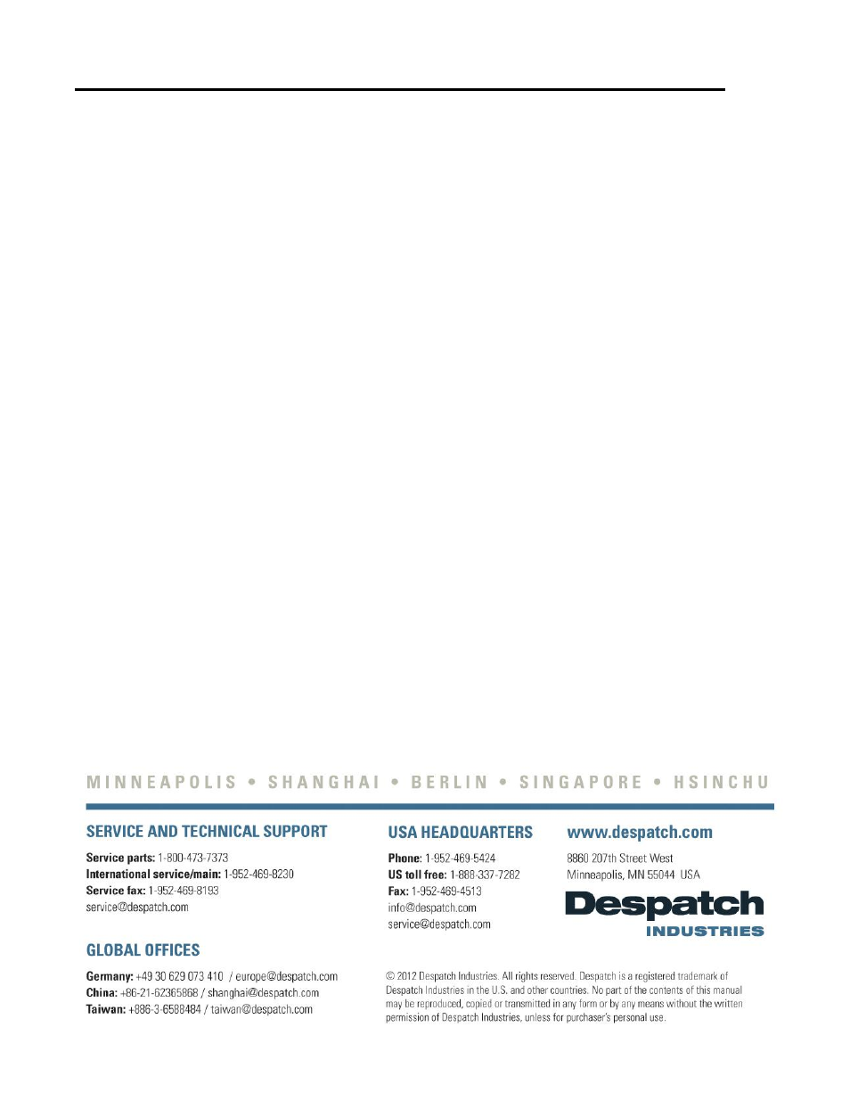 Despatch Protocol 3 Modbus Communications User Manual | Page 52 / 52