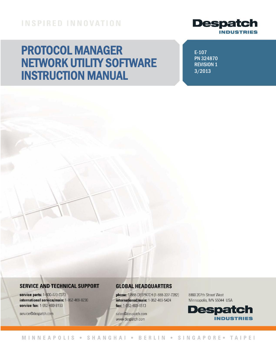 Despatch Protocol Manager with Protocol 3 and Protocol Plus User Manual | 58 pages