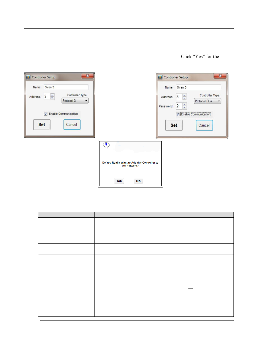 Table 2. controller setup fields | Despatch Protocol Manager with Protocol 3 and Protocol Plus User Manual | Page 20 / 58
