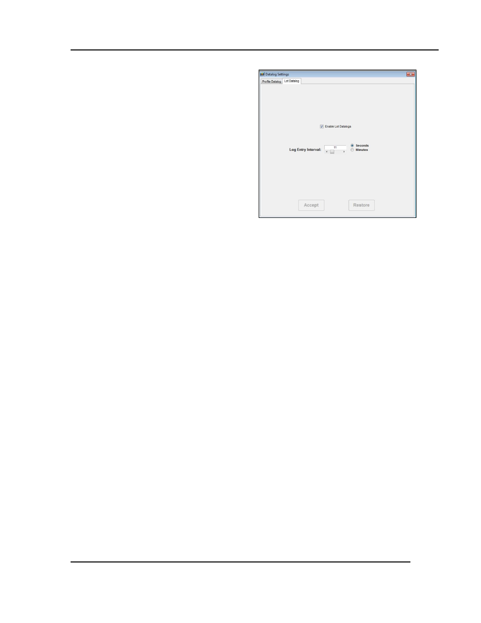 Configure lot datalog | Despatch Protocol Manager with Protocol 3 and Protocol Plus User Manual | Page 37 / 58