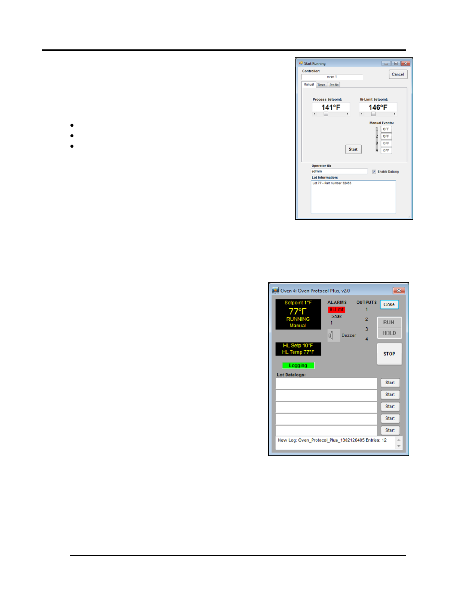 Start controller in the run time window, Starting with manual mode | Despatch Protocol Manager with Protocol 3 and Protocol Plus User Manual | Page 40 / 58
