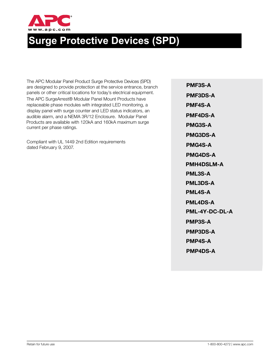 APC SURGEARREST PMF3DS-A User Manual | 20 pages