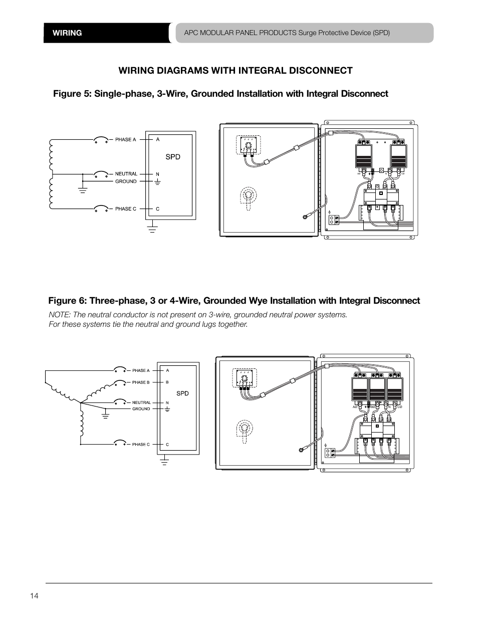 Wiring diagrams with integral disconnect | APC SURGEARREST PMF3DS-A User Manual | Page 14 / 20