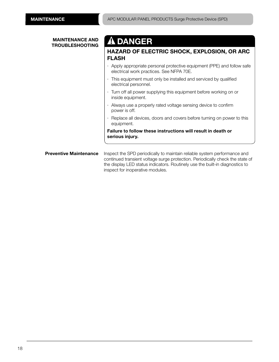 Danger | APC SURGEARREST PMF3DS-A User Manual | Page 18 / 20