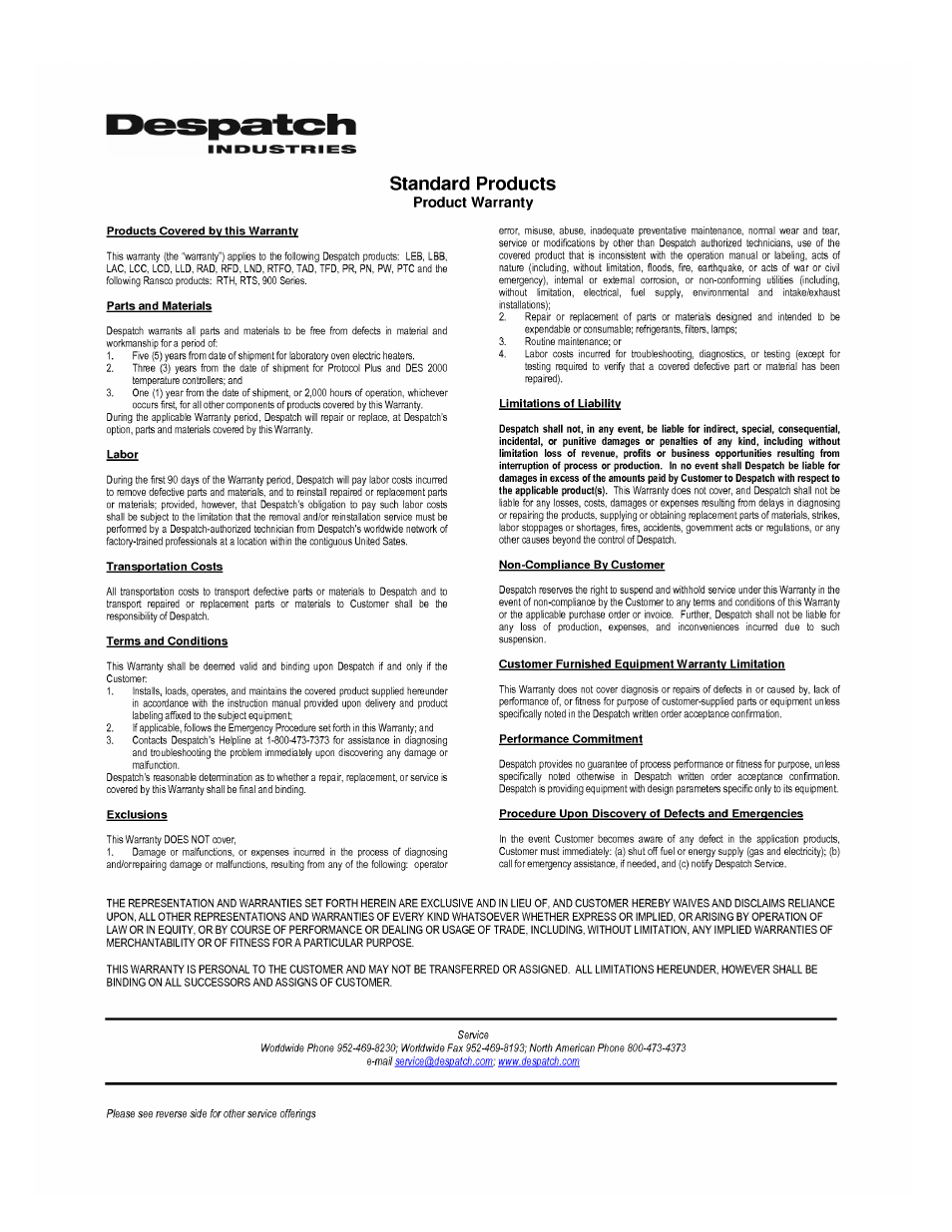 Despatch LAC2-12-5 User Manual | Page 4 / 81