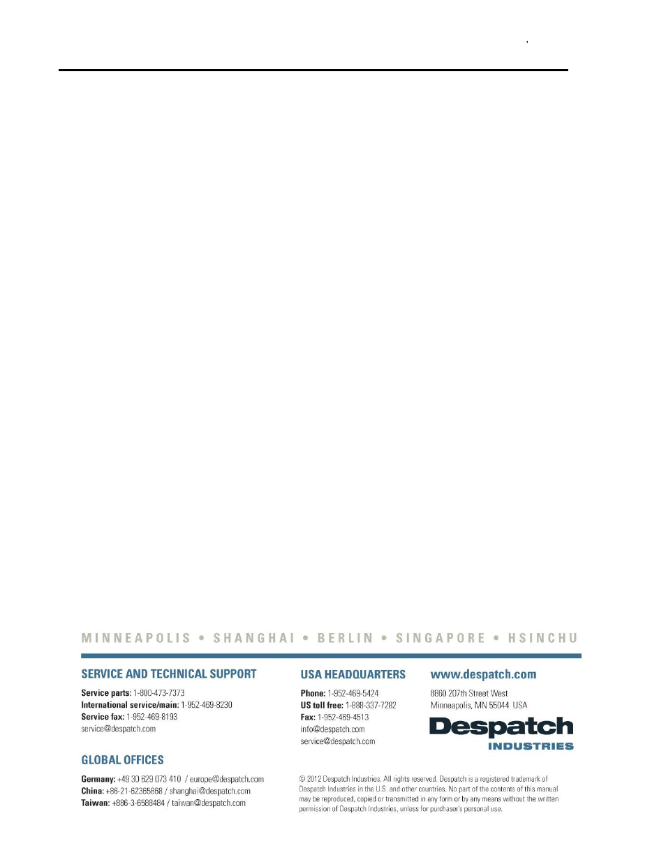 3rddraft | Despatch LAC2-12-7 User Manual | Page 58 / 58