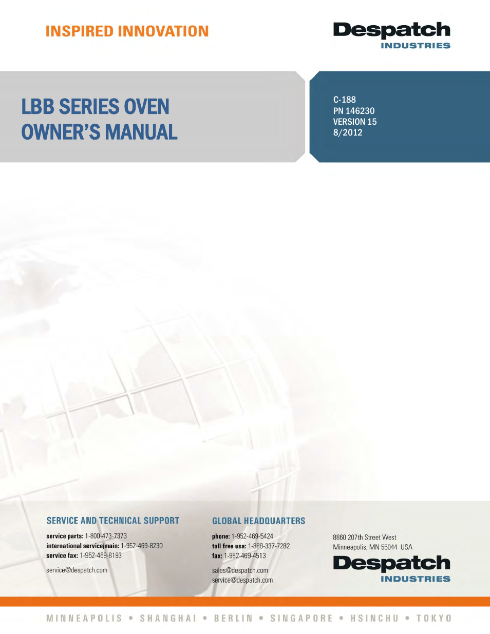 Despatch LBB2-xxA/B-1 User Manual | 75 pages