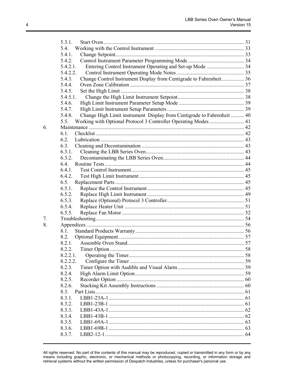 Despatch LBB2-xxA/B-1 User Manual | Page 4 / 75